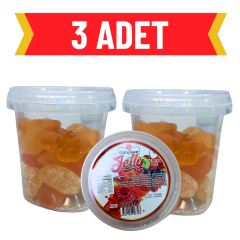 3 ADET Gülefşan Jelly Bardak Yumuşak Şeker Doğal Jelatinsiz Boyasız 3x200 gr.