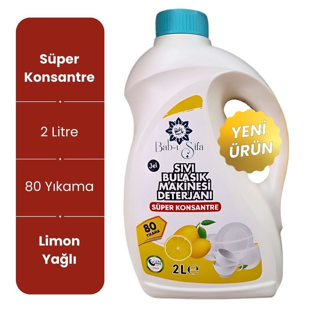 Bab-ı Şifa Sıvı Bulaşık Makinesi Deterjanı 2 Litre 80 Yıkama Süper Konsantre