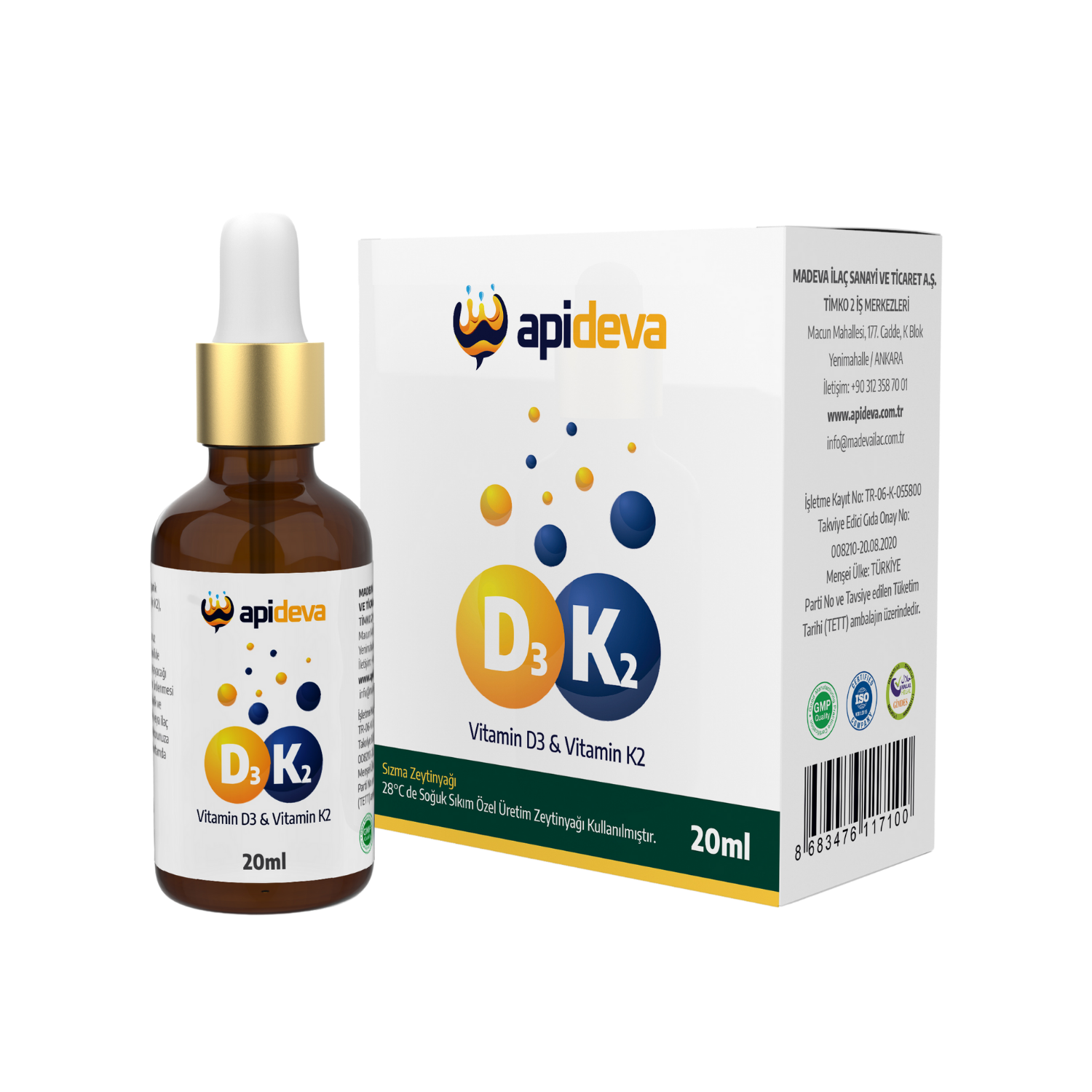 Apideva D3 K2 Vitamini 20 ml.
