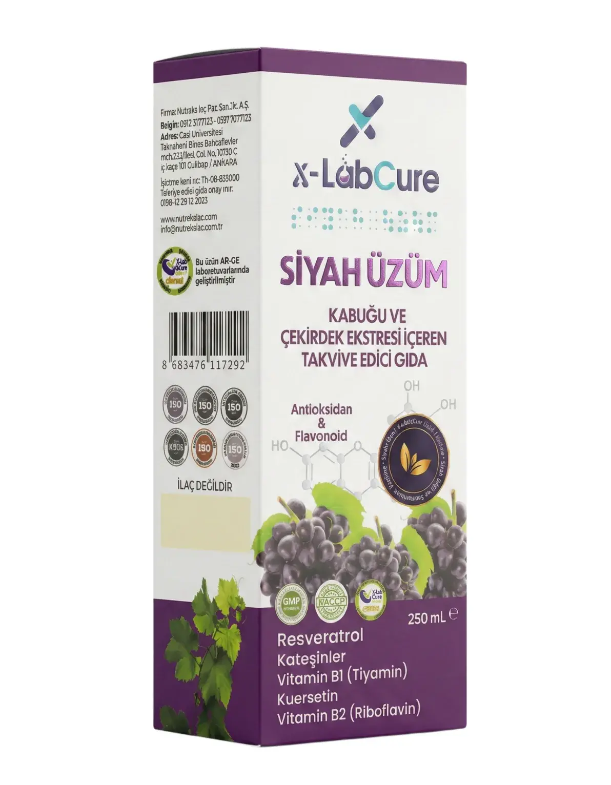 X-LabCure Siyah Üzüm Çekirdeği 250 Ml