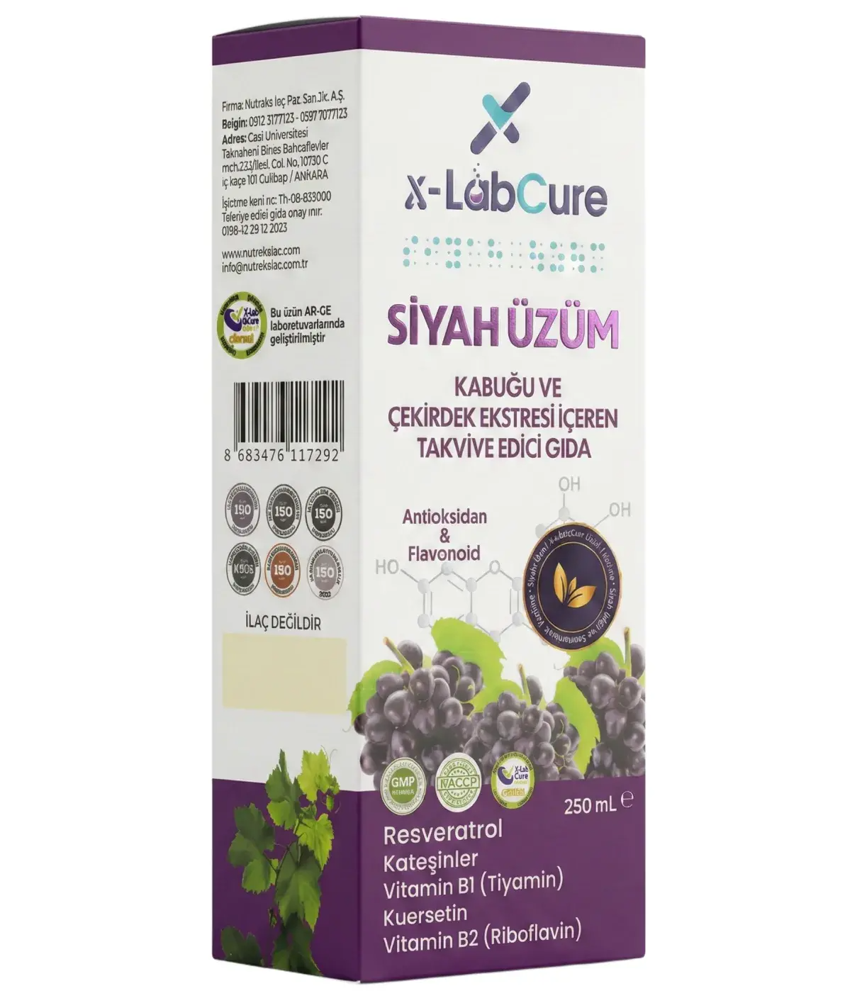 X-LabCure Siyah Üzüm Çekirdeği 250 Ml