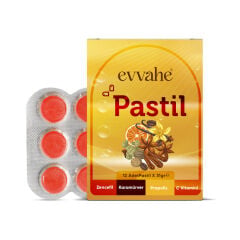 Evvahe Doğal Pastil 12 adet (Zencefil, Karamürver, Propolis, C vitamini İçeren Pastil Takviye Edici Gıda)