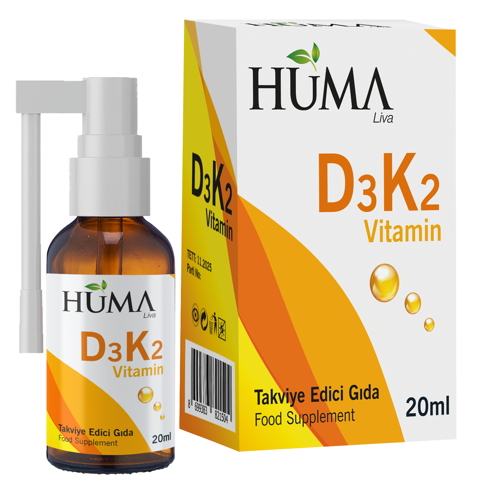 Huma Liva D3 K2 Vitamin 20 ml.