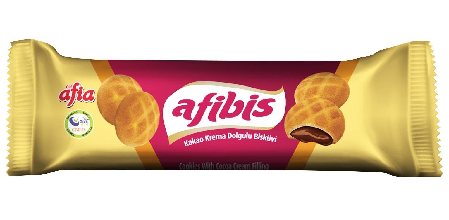 Afibis Kakao Krema Dolgulu Bisküvi 75 Gr