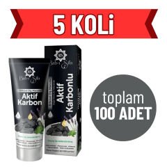5 KOLİ (Toplam 100 ADET) Bab-ı Şifa Aktif Karbon Diş Macunu 140 gr.