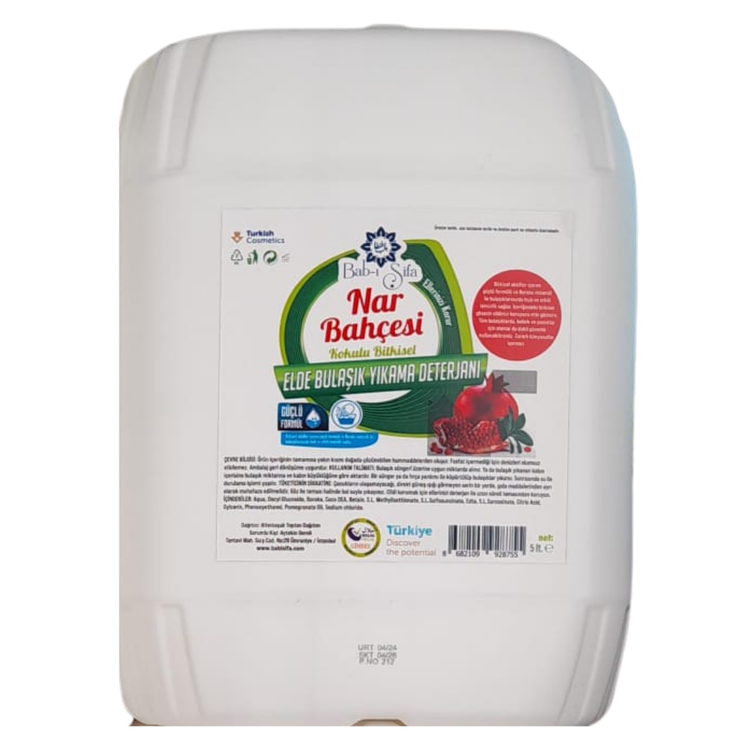Bab-ı Şifa Bitkisel Elde Bulaşık Deterjanı Nar Bahçesi 5 lt.
