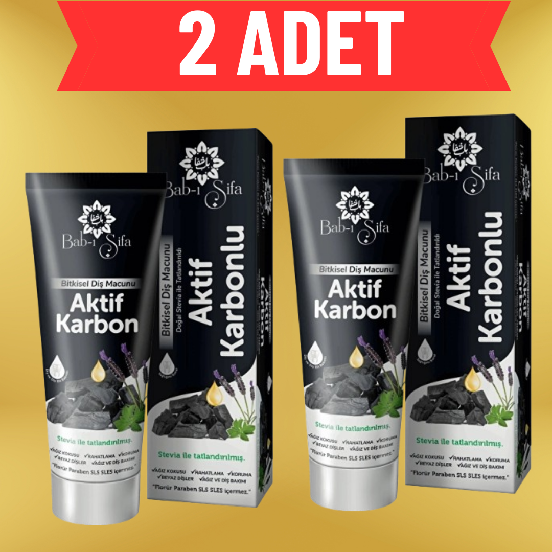 Bab-ı Şifa Aktif Karbon Diş Macunu 140 gr  2 ADET