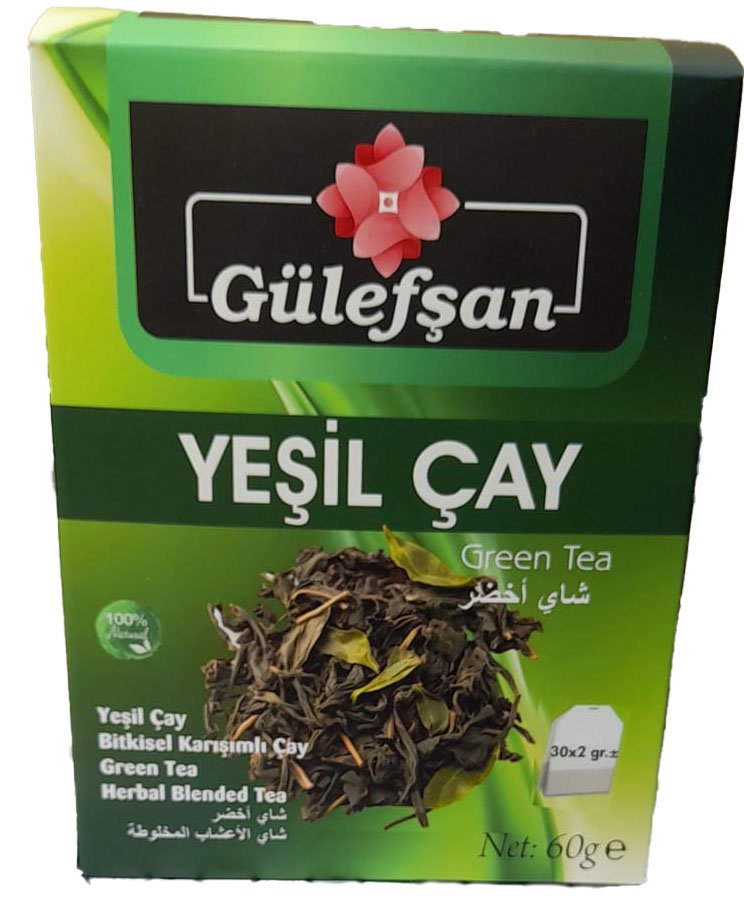 Gülefşan Yeşil Çay 30 x 2 gr Bardak Poşet Çay 60 gr.