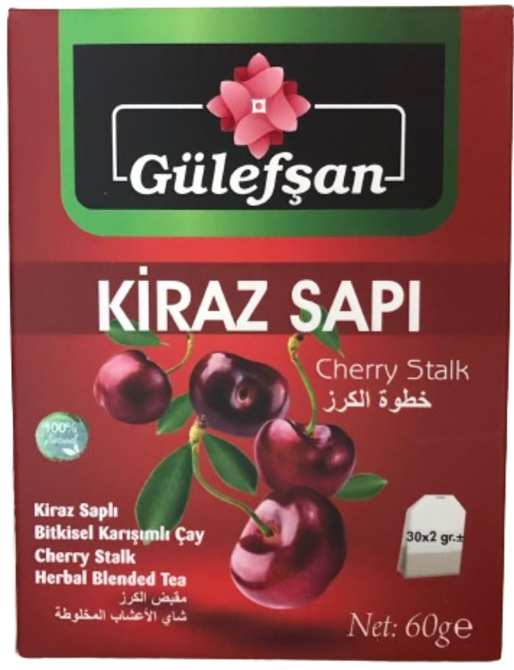 Gülefşan Kirazsapı Çayı 30 x 2 gr Bardak Poşet Çay 60 gr.